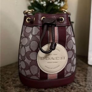 Signature Jacquard Mini Dempsey Bucket Bag